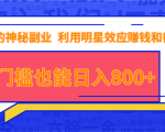 抖音上神秘副业项目，利用明星效应赚钱和截流，无门槛也能日入800+