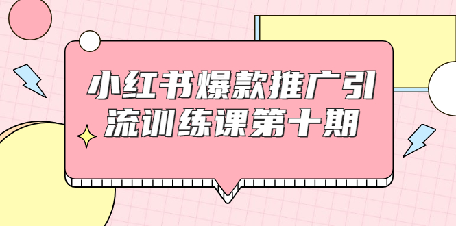 小红书爆款推广引流训练课第十期，手把手带你玩转小红书，轻松月入过万-开心分享网