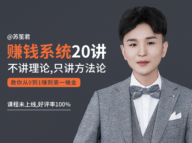 苏笙君的赚钱系统20课 教你从0到1赚到你的第一桶金(不讲理论,只讲方法论)-开心分享网