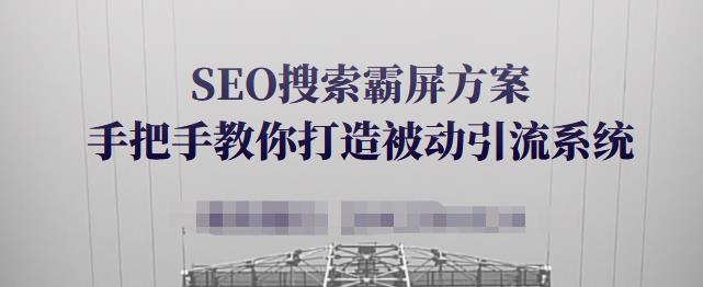 SEO搜索霸屏方案，手把手教你打造被动引流系统【视频课程】-开心分享网
