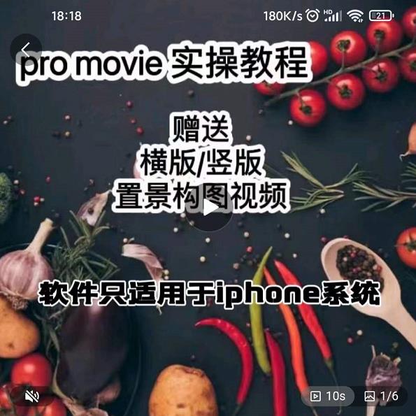 漆十二美食摄影，25​节promovie实操高手课节-开心分享网