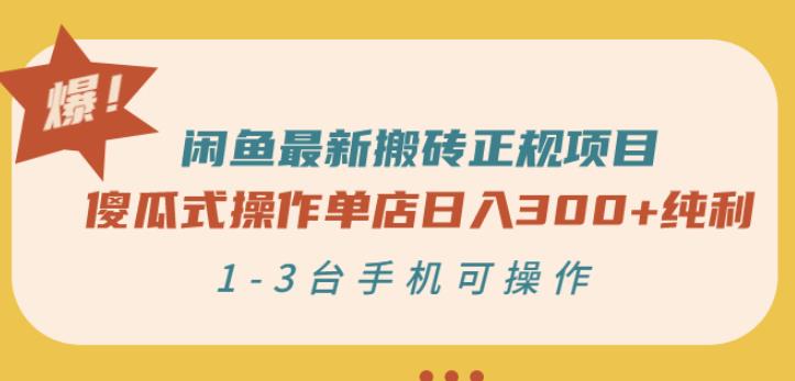 闲鱼最新搬砖正规项目：傻瓜式操作单店日入300+纯利，1-3台手机可操作-开心分享网