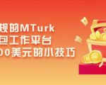 利用正规的MTurk微型众包工作平台，月赚1100美元的小技巧