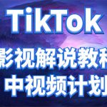 外面收费2980元的TikTok影视解说、中视频教程，比国内的中视频计划收益高