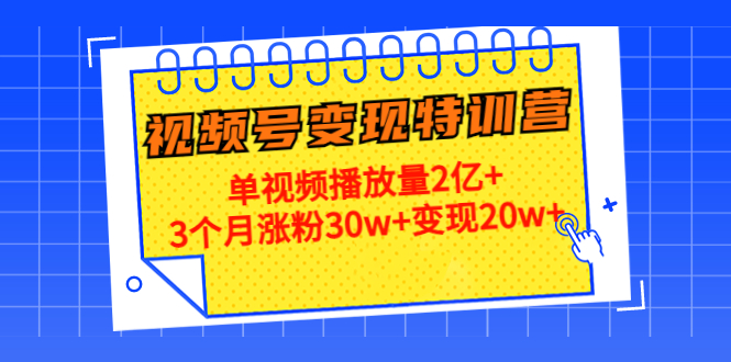 21天视频号变现特训营:单视频播放量2亿+3个月涨粉30w+变现20w+(第14期)-开心分享网