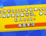 D1G馆长2023年收费990的抖音小程序变现新玩法,单号轻松日入200+-开心分享网