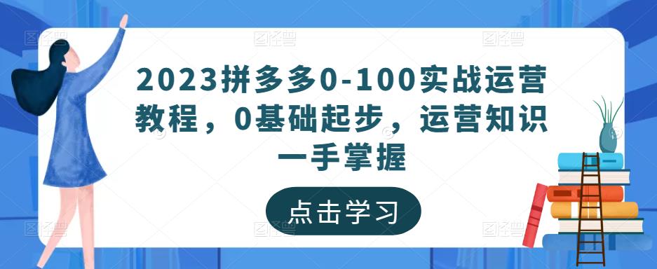 2023拼多多0-100实战运营教程，0基础起步，运营知识一手掌握-开心分享网