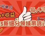 2023新细分领域带货计划:单号单日1000+收益不难,每人可操作3-5个账号-开心分享网
