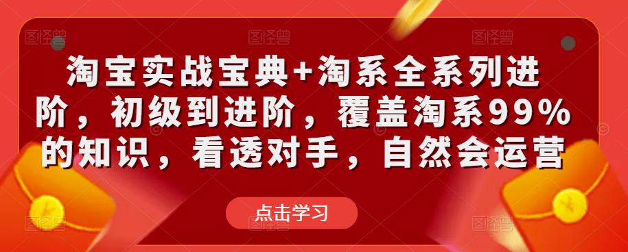 淘宝实战宝典+淘系全系列进阶,初级到进阶,覆盖淘系99%的知识,看透对手,自然会运营-开心分享网