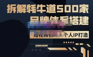 牛牛·500家餐饮品牌搭建&短视频深度解析，拆解牦牛道500家品牌体系搭建-开心分享网