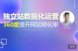 独立站数据化运营,360度提升网站转化率,亿级独立站大卖,带你用数据说话,提升转化率超过4%-开心分享网