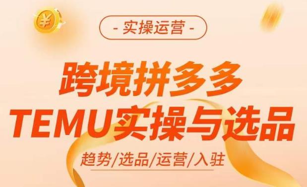 跨境拼多多TEMU实操与选品,掌握平台运营方法技巧,选品避坑12条标准,爆款的底层思路等-开心分享网