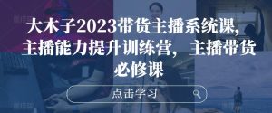 大木子2023带货主播系统课,主播能力提升训练营,主播带货必修课-开心分享网