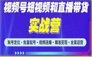 2023最新微信视频号引流和变现全套运营实战课程,小白也能玩转视频号短视频和直播运营-开心分享网
