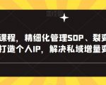 私域实操课程，精细化管理SOP、裂变、复购、转粉、打造个人IP，解决私域增量变现问题