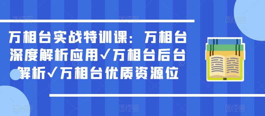 万相台实战特训课:万相台深度解析应用✔万相台后台解析✔万相台优质资源位-开心分享网