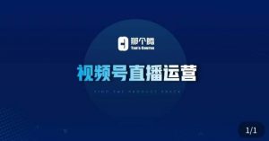 那个腾·视频号直播运营,视频号直播推流逻辑/流量渠道解析/直播起号攻略/直播实操技巧-开心分享网