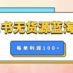 小红书无货源做蓝海类目【每单利润50-200+】，单月轻松过万【揭秘】