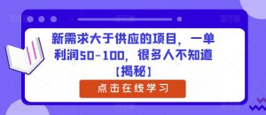 新需求大于供应的项目,一单利润50-100,很多人不知道【揭秘】-开心分享网