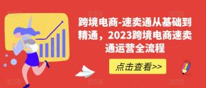 跨境电商-速卖通从基础到精通,2023跨境电商速卖通运营全流程-开心分享网