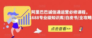 阿里巴巴诚信通运营必修课程,1688专业级知识库/白皮书/全攻略-开心分享网