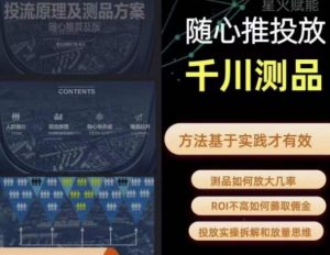 爱做号的老王·随心推+千川投流,投放实操拆解和放量思维,投流原理、千川测品-开心分享网