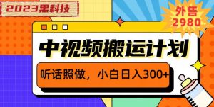 外面卖2980元2023黑科技操作中视频撸收益,听话照做小白日入300+-开心分享网