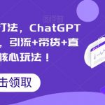 视频号矩阵打法，ChatGPT批量做视频，引流+带货+直播3大核心玩法