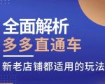 全面解析多多直通车，​新老店铺都适用的玩法