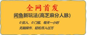 闲鱼新玩法(高芝麻分人脉)0投入0门槛,每天一小时,轻松月入过万【揭秘】-开心分享网
