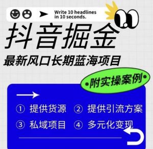 抖音掘金最新风口,长期蓝海项目,日入无上限(附实操案例)【揭秘】-开心分享网