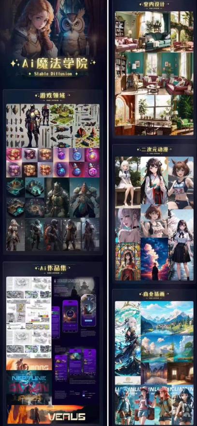 Ai魔法绘画 Stable Diffusion专业课高效辅助Ui/运营作品集0到精通系统课-开心分享网