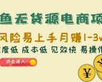 闲鱼无货源电商项目：无风险易上手月赚10000+难度低成本低见效快易操作