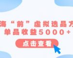 某公众号付费文章《蓝海“前”虚拟选品方法：单品收益5000+》