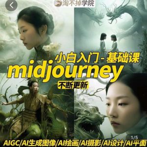 淘不掉学院·midjourney小白入门基础,AI摄影+AI设计+AI绘画-AIGC作图-开心分享网