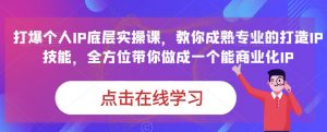 蟹老板·打爆个人IP底层实操课,教你成熟专业的打造IP技能,全方位带你做成一个能商业化IP-开心分享网