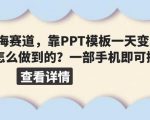 超级蓝海赛道，靠PPT模板一天变现1000是怎么做到的（教程+99999份PPT模板）【揭秘】