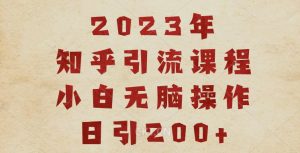 2023知乎引流课程,小白无脑操作日引200+【揭秘】-开心分享网
