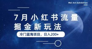 7月小红书流量掘金最新玩法,冷门蓝海小项目,日入200+【揭秘】-开心分享网