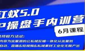 红蚁5.0IP操盘手内训营，IP操盘终极方法论-开心分享网