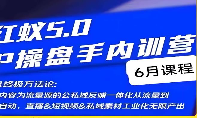 红蚁5.0IP操盘手内训营,IP操盘终极方法论-开心分享网