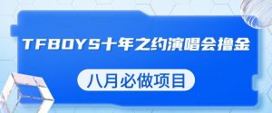 最新蓝海项目,靠最近非常火的TFBOYS十年之约演唱会流量掘金,八月必做的项目【揭秘】-开心分享网