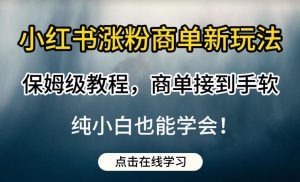 小红书涨粉商单新玩法,保姆级教程,商单接到手软,纯小白也能学会【揭秘】-开心分享网