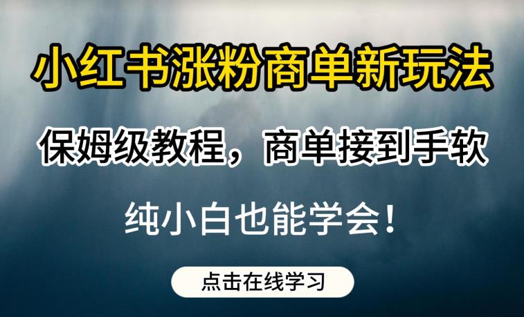 小红书涨粉商单新玩法,保姆级教程,商单接到手软,纯小白也能学会【揭秘】-开心分享网