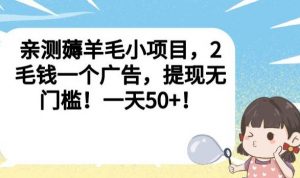 亲测薅羊毛小项目,2毛钱一个广告,提现无门槛!一天50+【揭秘】-开心分享网