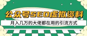 公众号SEO虚拟资料,操作简单,日入500+,可批量操作【揭秘】-开心分享网
