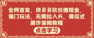 全网首发,拼多多砍价撸现金,偏门玩法,无需拉人头,傻瓜式操作保姆教程【揭秘】-开心分享网
