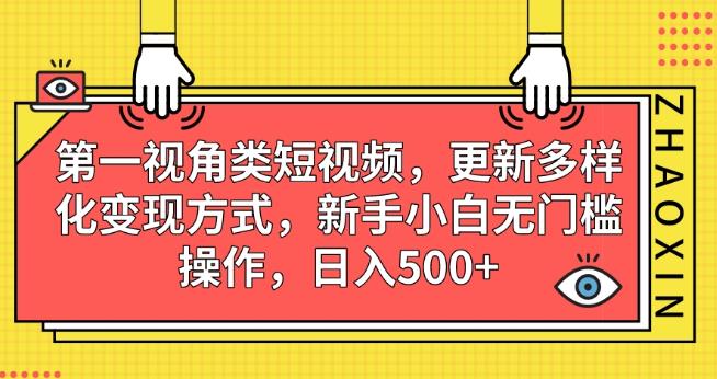 第一视角类短视频，更新多样化变现方式，新手小白无门槛操作，日入500+【揭秘】-开心分享网