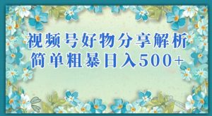 视频号好物分享解析,简单粗暴可以批量方大的项目【揭秘】-开心分享网