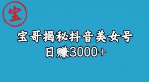 宝哥揭秘抖音美女号玩法,日赚3000+【揭秘】-开心分享网
